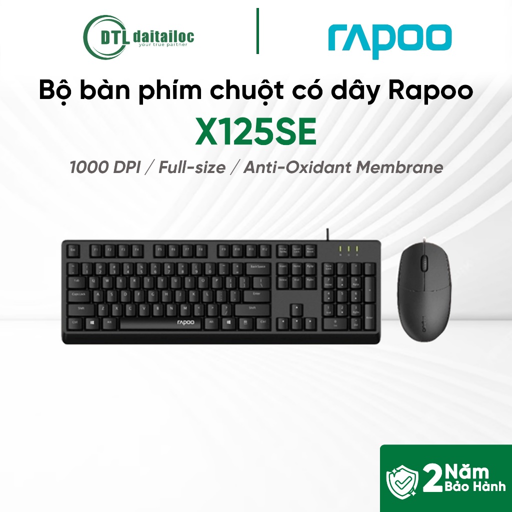 Bộ phím chuột có dây Rapoo X125SE